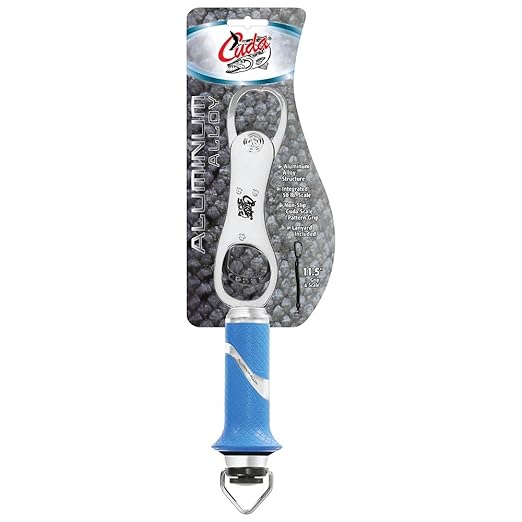 CUDA 11.5" Grip & Scale | Durable For Saltwater and Freshwater Use Up to 50 LBS Fish Scales with Non-Slip Scale Pattern Grip & Stainless Steel Jaws | Lanyard Included