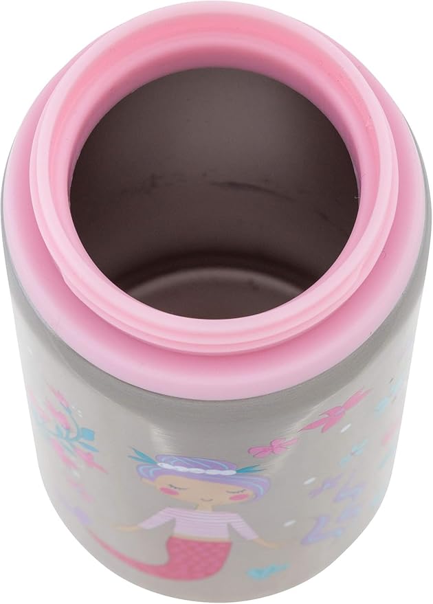 Stephen Joseph Stainless Steel Water Bottles, 18 OZ, Straw lid, Reusable tumbler, Insulated, Mermaid