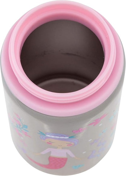 Stephen Joseph Stainless Steel Water Bottles, 18 OZ, Straw lid, Reusable tumbler, Insulated, Mermaid