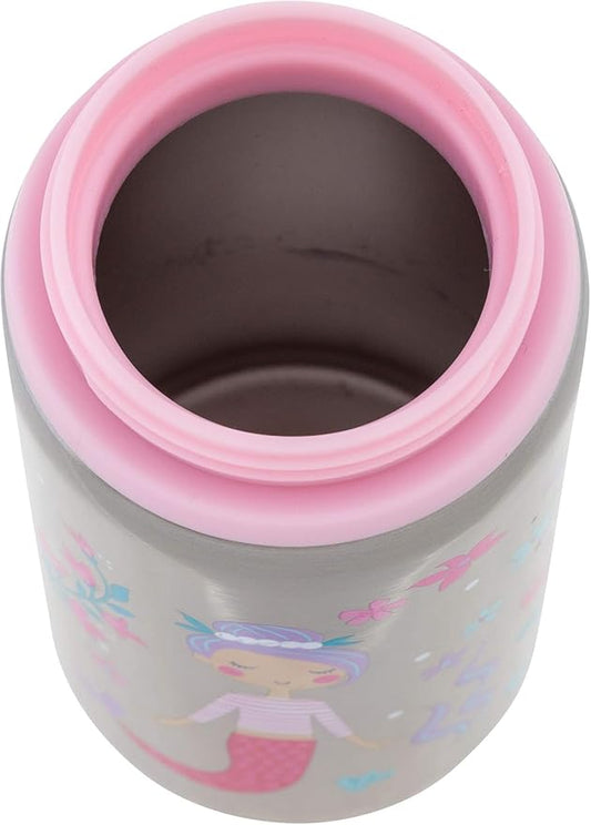 Stephen Joseph Stainless Steel Water Bottles, 18 OZ, Straw lid, Reusable tumbler, Insulated, Mermaid