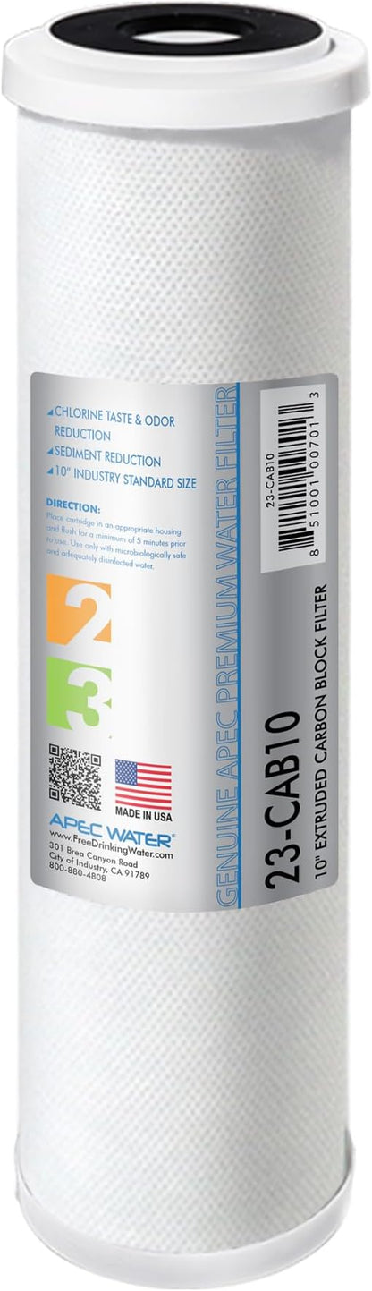 APEC Water Systems 23-CAB10 US MADE 10” x 2.5” Carbon Block Water Filter For Reverse Osmosis System