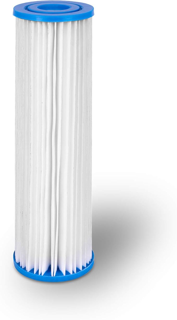 Pleated Sediment Water Filter Cartridge 9.87”x 2.5” Amplified Surface Area, Removes Sand, Dirt, Rust, Extended Filter Life WELL-MATCHED with WHKF-WHPL, 801-50, WB-50W, WFPFC3002, SPC-25-1050 (6 Pack)