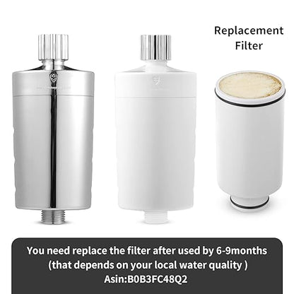 legionela in-Line Shower Head Filter High Pressure Water Softer Filter Removes 99.99999% of Harmful Substances SS-881 Max (W)