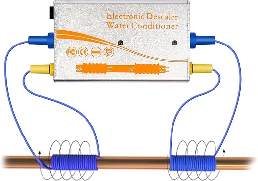 Electronic Water Descaler System, Whole House Water Softener Alternative, No Salt, Limescale Prevention (Sliver)