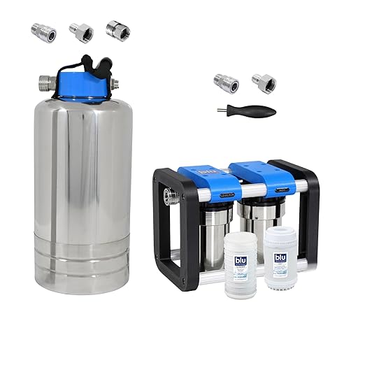 GoBluTech R2 Water Filtration Unit + Water Softener (Bundle) - 3 Stage Premium Filtration System, for RVs, Vans, and Boats - US Veteran Owned