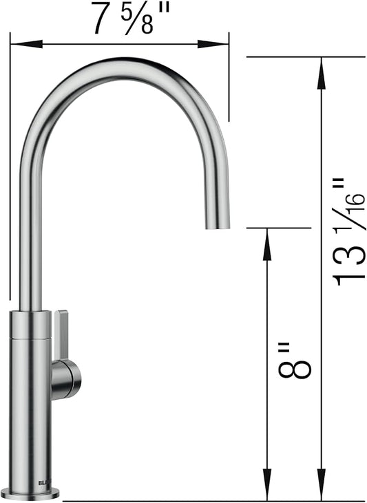Blanco 527489 Culina II Beverage Faucet with Optional Filtration System - 1.5 GPM - PVD Steel