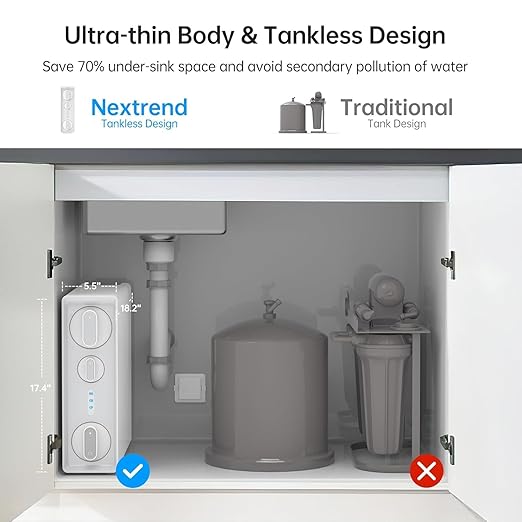 Reverse Osmosis Water Filter: 7 Stage Tankless 600GPD Reverse Osmosis System Under Sink, RO Water Filtration System, 2:1 Pure, NSF/ANSI 58 & 372 Certified