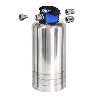GoBluTech RV Water Softener, Stainless Steel Portable Water Softener, 10,000 Grain with Stainless Steel Garden Hose Quick Connects, RV Accessories Camper Vans and Travel Trailers - US Veteran Owned
