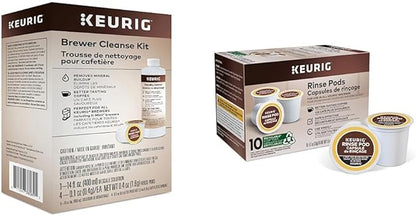 Keurig Brewer Cleanse Kit For Maintenance Includes Descaling Solution & Rinse Pods, Compatible Classic/1.0 & 2.0 K-Cup Pod Coffee Makers (4 Count)