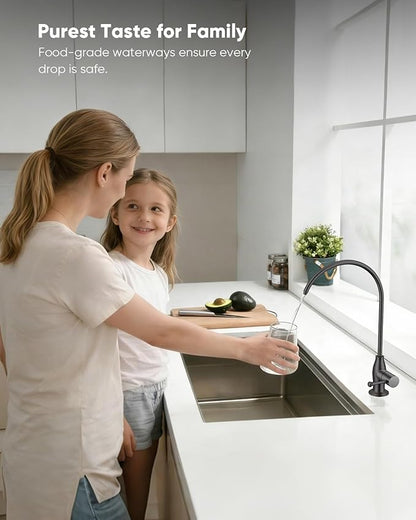 WEWE Vintage Drinking Water Faucet, Lead-Free Stainless Steel Kitchen Water Filter Faucet for Reverse Osmosis System, Non-Air Gap RO Beverage Faucet, Oil Rubbed Bronze