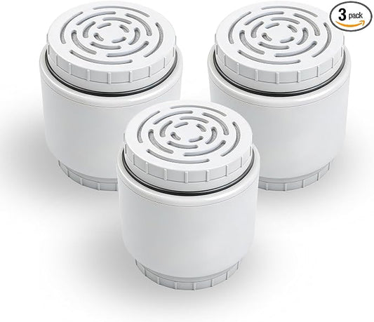 3-Pack White Filter Cartridge Compatible with AquaBliss SF400 | White Cartridge Set Compatible with AquaBliss SF400 and SF500 Shower Filter Systems, 3-Pack Refills for Routine Changes.