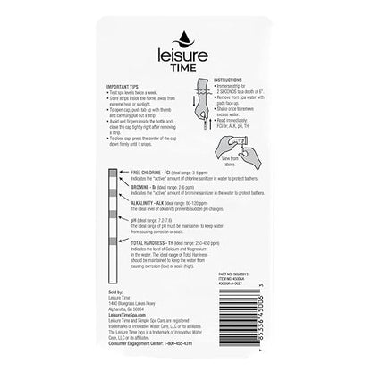 Leisure Time 45006A Spa & Hot Tub Test Strips for Chlorine and Bromine