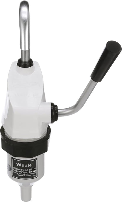 Whale Flipper Pump Mk 4 Hand-Operated Galley Water Pump, GP0418 | 1/2-Inch Flexible Hose Connection, Fresh or Saltwater, Up to 1.9 GPM