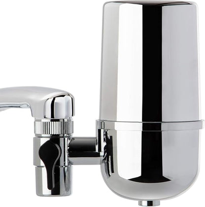 iSpring DF1-CHR Faucet Water Filter, Carbon Block Water Filtration System, Tap Water Filter, Reduces Chlorine, Heavy Metals and Bad Taste -1 Filter Included