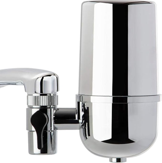 iSpring DF1-CHR Faucet Water Filter, Carbon Block Water Filtration System, Tap Water Filter, Reduces Chlorine, Heavy Metals and Bad Taste -1 Filter Included