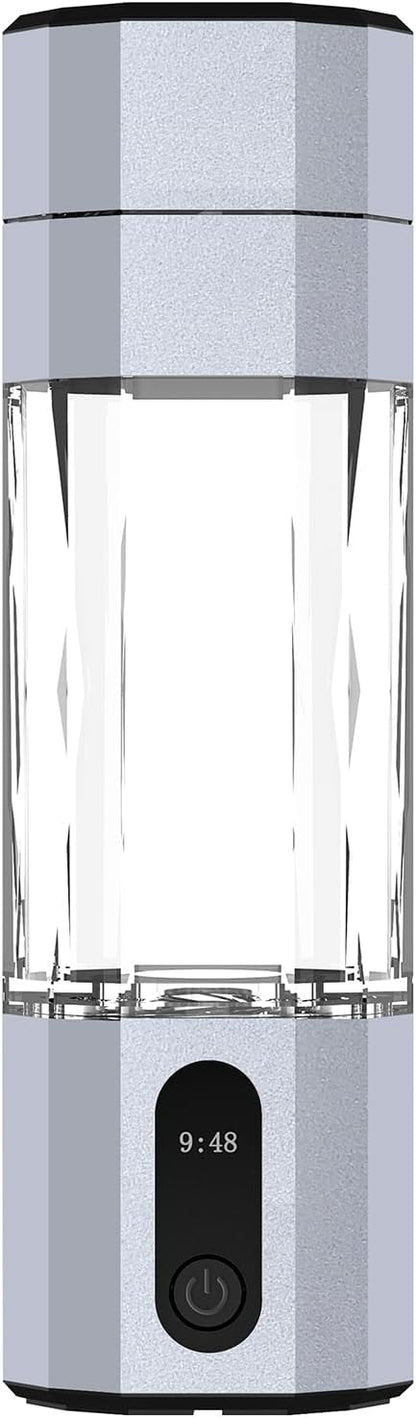 Hydrogen Water Ionizer Machine 208ml Portable Generator 6000-8000 PPB PEM Technology Glass Health Cup Silver