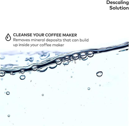 Descaling Solution Pack of 3 (14 fl oz Each) for Single Serve Coffee Machines with Complimentary Direct Coffee Tea Est 2019 Brand Sticker