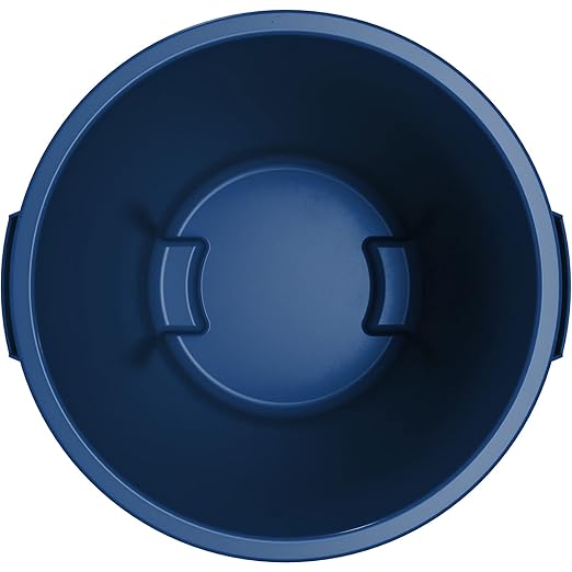 SPARTA Bronco Waste Container Trash Container, Round Trash Bin for Disposal, 10 Gallons, Blue, (Pack of 6)