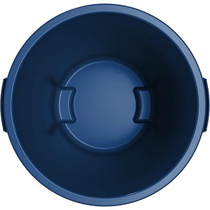 SPARTA Bronco Waste Container Trash Container, Round Trash Bin for Disposal, 10 Gallons, Blue, (Pack of 6)