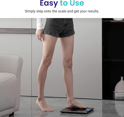 Etekcity Bathroom Scale for Body Weight, Highly Accurate Digital Electronic Weighing Machine for People, LCD Display, Large Size, 6mm Tempered Glass for Safe Home Use, Batteries Included, 400 lbs