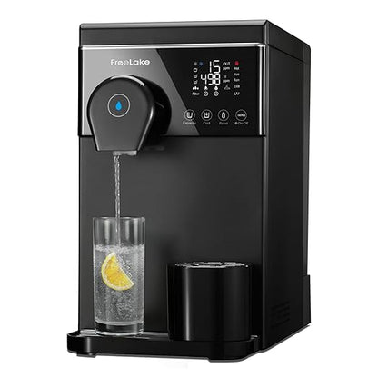 Countertop Reverse Osmosis Water Filter with Instant Hot and Ice-Cold Water, 6-Stage RO with UV, Smart TDS Monitor, Tank or Direct Connect, 3:1 Low Waste, for Home and Office