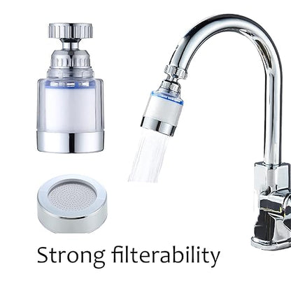 360-Degree Rotating Faucet Filter Sink Water Faucet Filter Water Purifier Faucet Filter Purifier for Kitchen and Bathroom,Removes Heavy Metals and Hard Water(Blue)