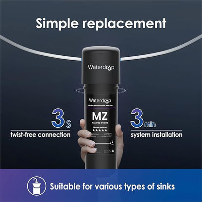Waterdrop RF10-MZ Replacement Filter Cartridge For 10UB-MZ/10UA/10UB Under Sink Water Filter, 8K Gallons High Capacity