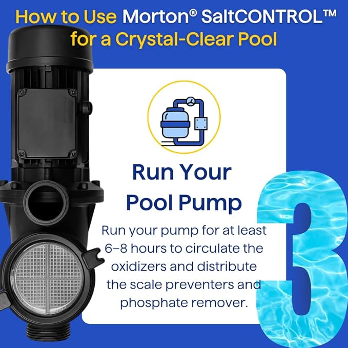 Morton SaltCONTROL | 5-in-1 Pool Enhancer for pH Balance, Scale Prevention & Water Clarity | Compatible with All Pool Types | Weekly Use | 32oz