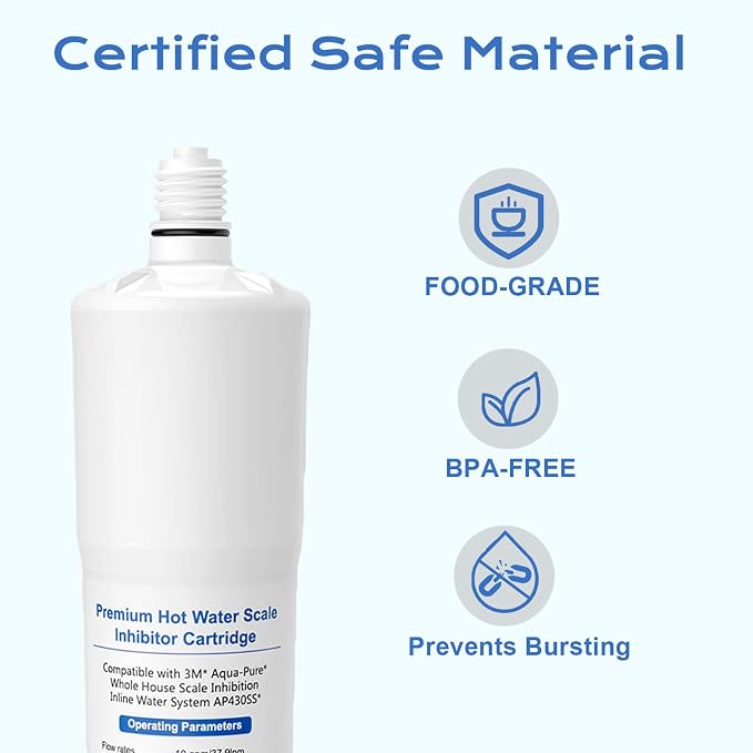 IT'S PURE EXPERT AP431 AP430SS Cartridge, Replacement for Aqua-Pure Whole House Scale Inhibition Inline Water System，Prevent Scale Build Up On Hot Water Heaters, Pipes and Boilers，1 Pack
