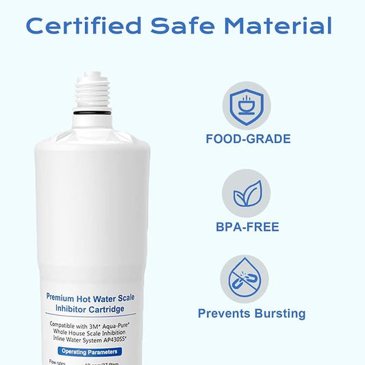 AP431 Cartridge, Replacement for Aqua-Pure Whole House Scale Inhibition Inline Water System Helps Prevent Scale AP430SS, 2 Pack (2, White)