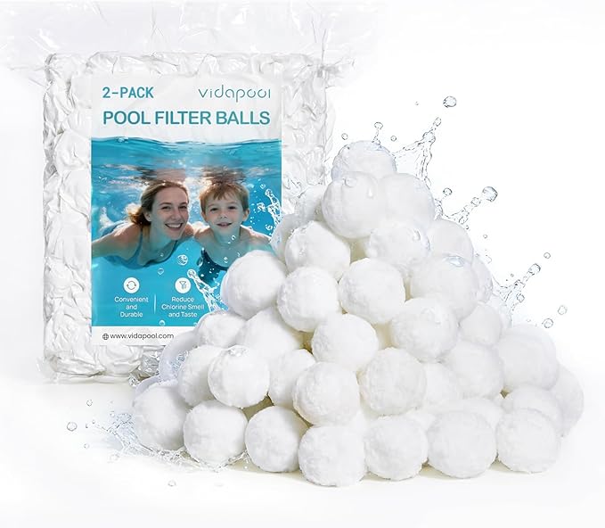 7.7 lbs Pool Filter Balls for Sand Filters, Reusable White Filter Media Balls for All Sand Filter Systems, Efficient & Lightweight Pool Sand Filter Balls, Replaces 250 lbs Pool Filter Sand