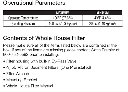 Watts Premier White Whole House Water Filtration Kit with Built-in Bypass Valve, Filter Housing, Three 50-Micron Sediment Filters, Mounting Bracket, Wrench