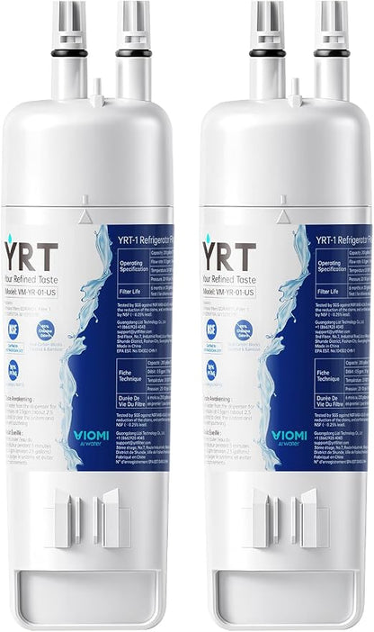 YRT EDR1RXD1 Replacement for Everydrop Filter 1, W10295370A, WHR1RXD1, Kenmore 46-9081, 46-9930, Ice & Water Filter Replacement, NSF/ANSI 372&53&42 Certified, Refrigerator Water Filter (Pack of 2)