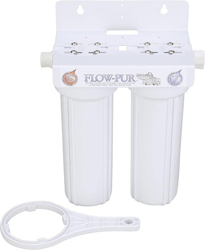 FLOW/PURWATT Watts 520022 RV/Boat Duo Exterior Water Filter with Garden Hose Fittings