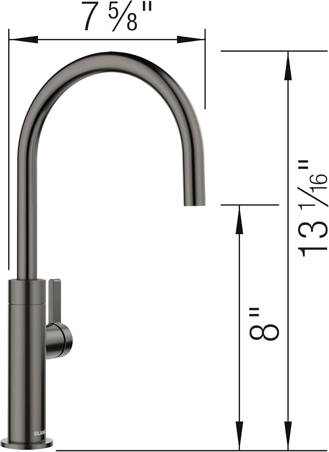 Blanco 527492 Culina II Beverage Faucet with Optional Filtration System - 1.5 GPM - Satin Dark Steel