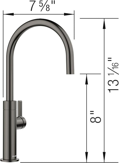 Blanco 527492 Culina II Beverage Faucet with Optional Filtration System - 1.5 GPM - Satin Dark Steel