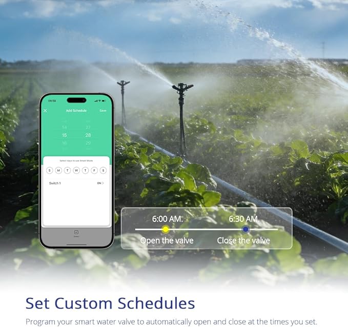 Smart Valve Controller, Compatible with Alexa & Google Voice Control Smart Life App Control, Remote Water ShutOff Valve, Easy Install on 1/2" to 1" in Pipe (WiFi Version)