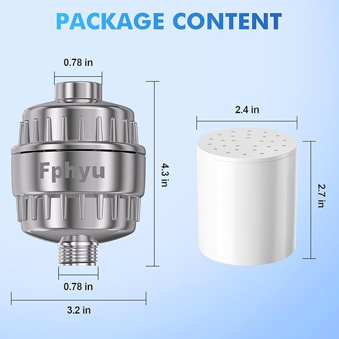 Upgraded Shower Filter, Shower Filter Head for Hard Water, 20-Stage Shower Head Filter Removal 99% of Chlorine, Fluoride, Heavy Metals, Iron, Chemicals, Improve Your Skin and Hair