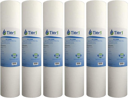 Tier1 5 Micron 20x4.5 Water Filter | Spun Wound Polypropylene Whole House Sediment Pre-Filter Cartridge | Replacement for Pentek DGD-5005-20, SDC-45-2005 | 4.5 x 20 Water Filter Cartridge (6-Pack)