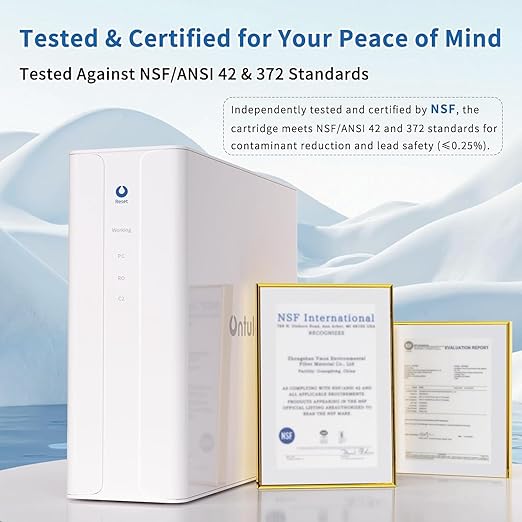 Ontulor S3OP Reverse Osmosis System 9 Stage Water Filter Reduces PFAS, PFOA/PFOS, TDS, Lead, Chlorine, Bad Taste & Odor NSF/ANSI 42 Certified TDS Meter Included（S3OP-with Tank System）