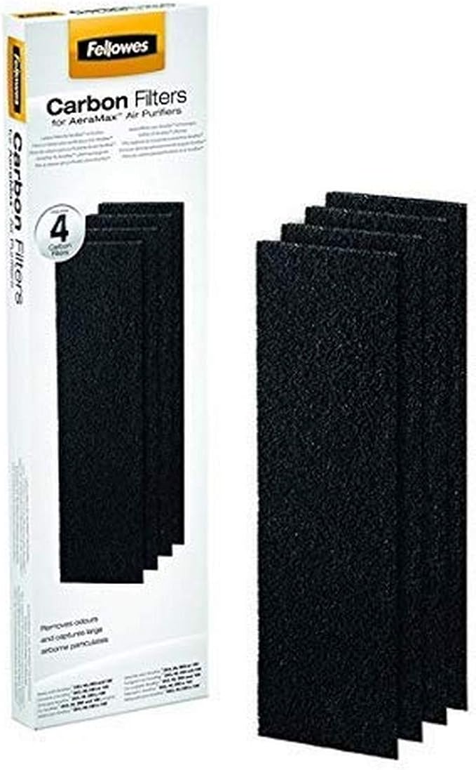Fellowes AeraMax 100 Air Purifier Authentic Carbon Replacement Filters - 4 Pack (9324001)