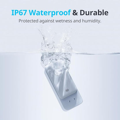 SwitchBot WiFi Water Sensor, Smart Water Leak Detector, 100dB Adjustable Alerts & App Alerts, IP67 Waterproof, Wireless Detector for Kitchen, Bathroom, Basement, No Hub Required (Support 2.4G)