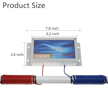 Electronic Water Descaler System, Reduces Limescale, Rust, and Minerals, No Chemicals, Easy Installation