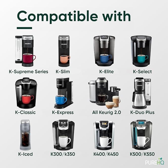 Keurig Filter Replacement Starter Kit - Water Filters for Keurig K-Classic, K-Supreme, K-Express, K-Elite, K-Select, K-Slim 2.0 Coffee Maker - Includes Tall Handle Filter Holder and 3-Pack Cartridges