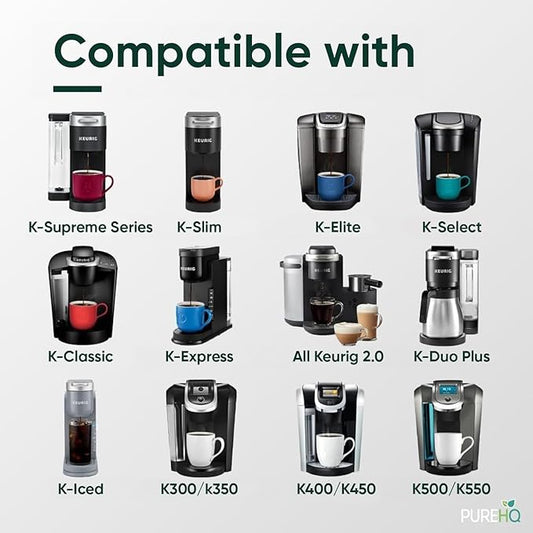 Keurig Filter Replacement Starter Kit - Water Filters for Keurig K-Classic, K-Supreme, K-Express, K-Elite, K-Select, K-Slim 2.0 Coffee Maker - Includes Tall Handle Filter Holder and 3-Pack Cartridges