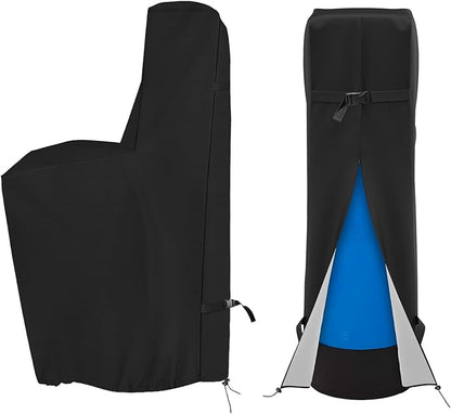 COSHNIBI Water Softener Cover , 420D Heavy Duty Outdoor Water Softener Cover Waterproof Insulated with Split Zipper, All Weather Protection 64" H x 40" W x 16" D - Black