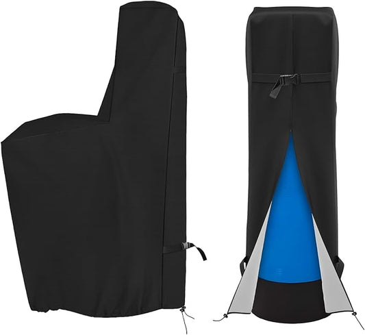 COSHNIBI Water Softener Cover , 420D Heavy Duty Outdoor Water Softener Cover Waterproof Insulated with Split Zipper, All Weather Protection 64" H x 40" W x 16" D - Black