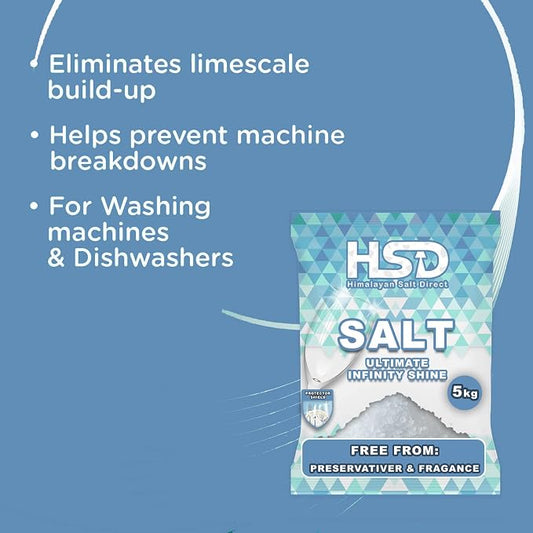 5kg dishwasher salt, dishwasher detergent salt with pre-soaking action, water softener salt (Pack Of 5)