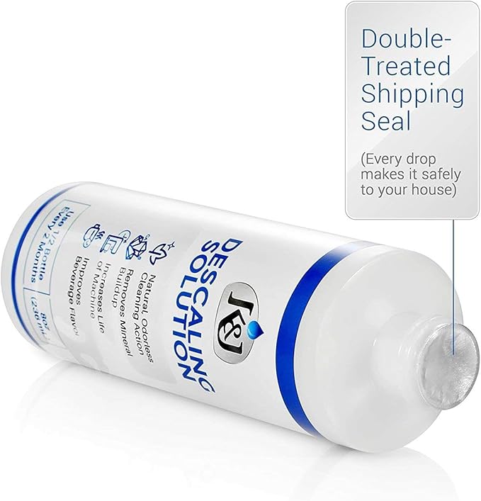 K&J Pemium Descaling Solution (4 uses) - Made in USA - Descaler for Keurig, Breville, Nespresso, Delonghi, Cuisinart, and all Coffee and Espresso Machines