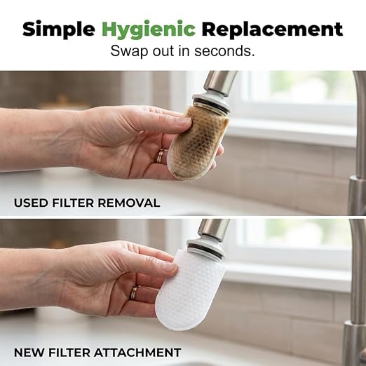 Faucet Filter Cotton Bags (100pcs) | Universal Tap Compatible Filter Bags, Splash-Proof Water Filtration Design, Tool-Free One-Step Installation